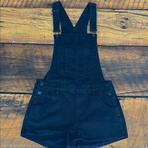 PacSun Black Denim short Overalls women’s size 28